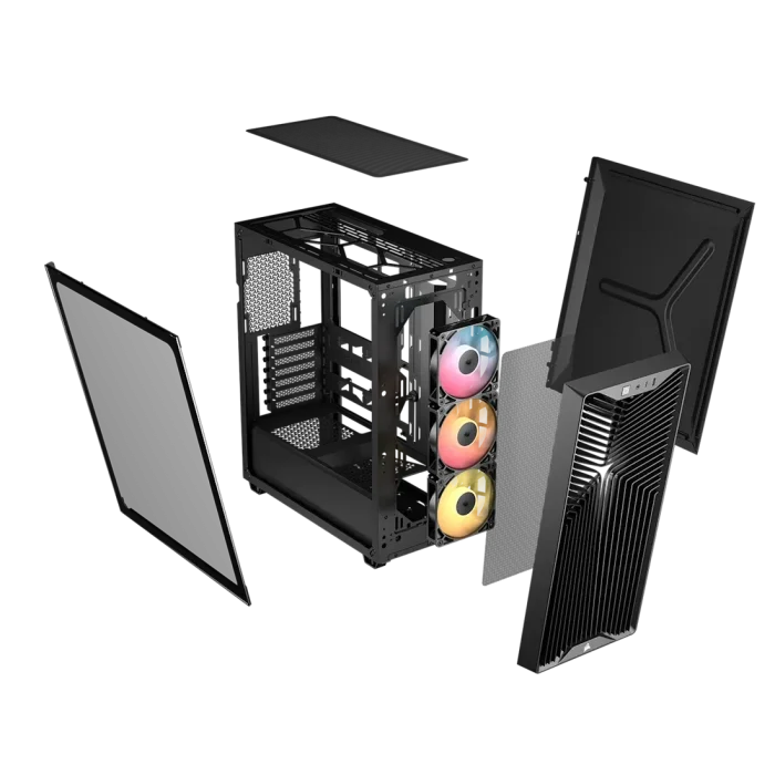 3200D RS ARGB Mid-Tower PC Case; 3x RS120 ARGB fans incl - Smoke. - Image 2