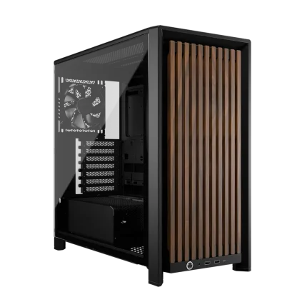 Corsair 4000D RS Wood | Mid-Tower ATX Case | High Airflow | 4x RS Fans | Black & Walnut - New