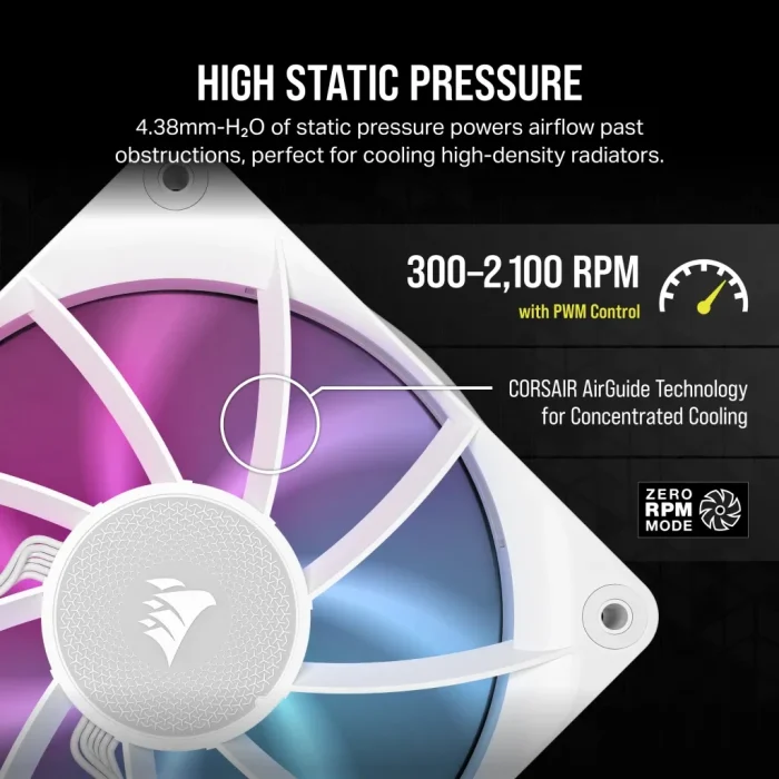 Corsair iCUE LINK RX120 RGB | 120mm Fan | White | Single Pack - New - Image 3