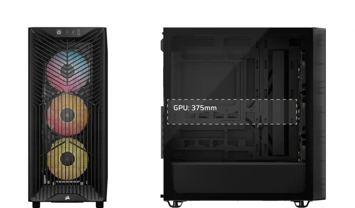 3200D RS ARGB Mid-Tower PC Case; 3x RS120 ARGB fans incl - Smoke. - Image 3