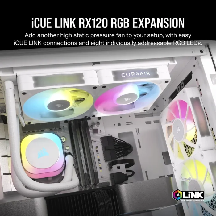 Corsair iCUE LINK RX120 RGB | 120mm Fan | White | Single Pack - New - Image 4