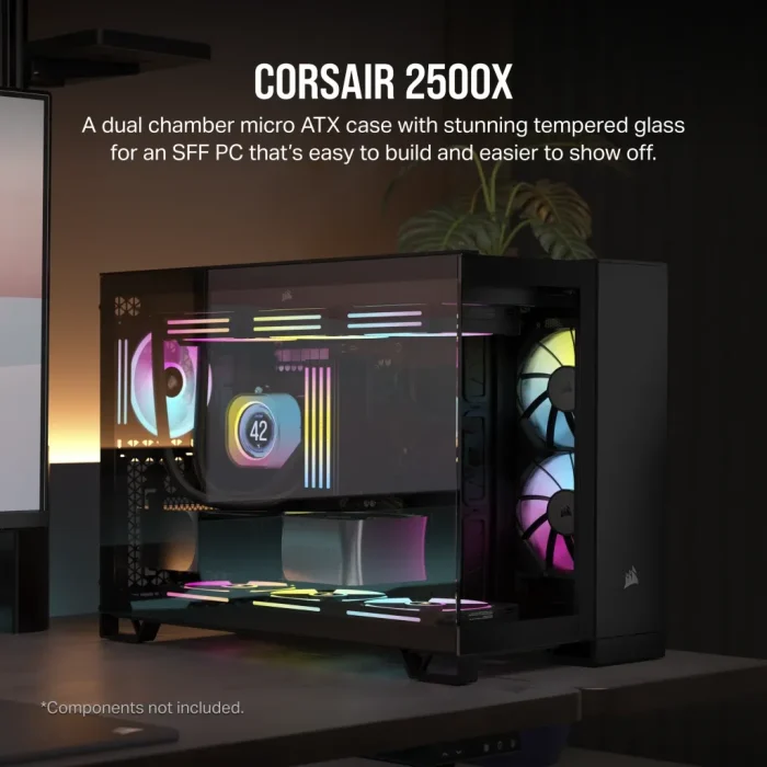 Corsair 2500D Airflow | Mid-Tower Dual Chamber | Up to 360mm Radiator | 2x 3.5'' + 2x 2.5'' Drive Bays - New - Image 16