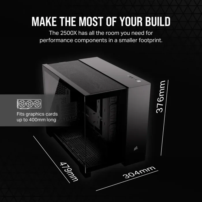 Corsair 2500D Airflow | Mid-Tower Dual Chamber | Up to 360mm Radiator | 2x 3.5'' + 2x 2.5'' Drive Bays - New - Image 19