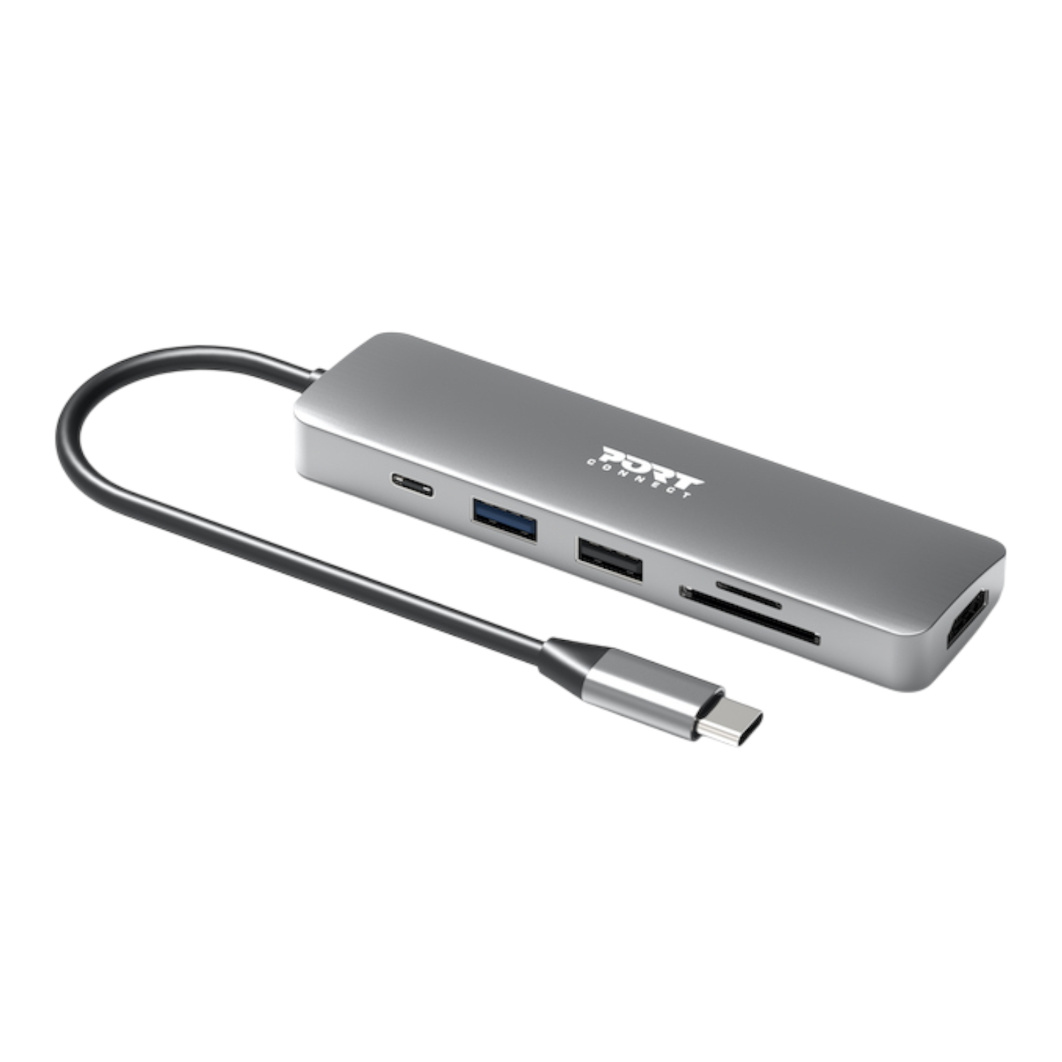 900162_Port-Connect-5-in-1-USB-Type-C-4K-Docking-Station-Grey_wr_01a Port Connect 5-in-1 USB Type-C 4K Docking Station