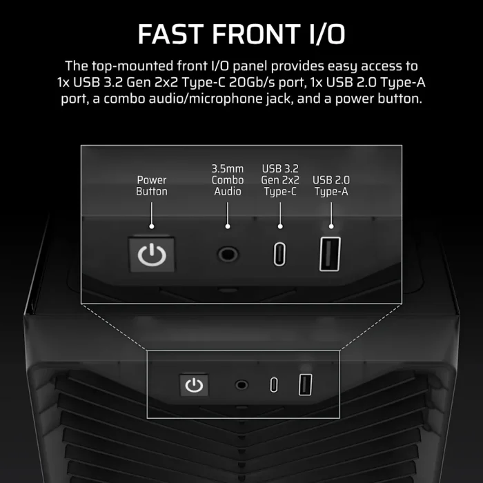 3200D RS Mid-Tower PC Case; 3x RS120 fans incl - Smoke. - Image 9
