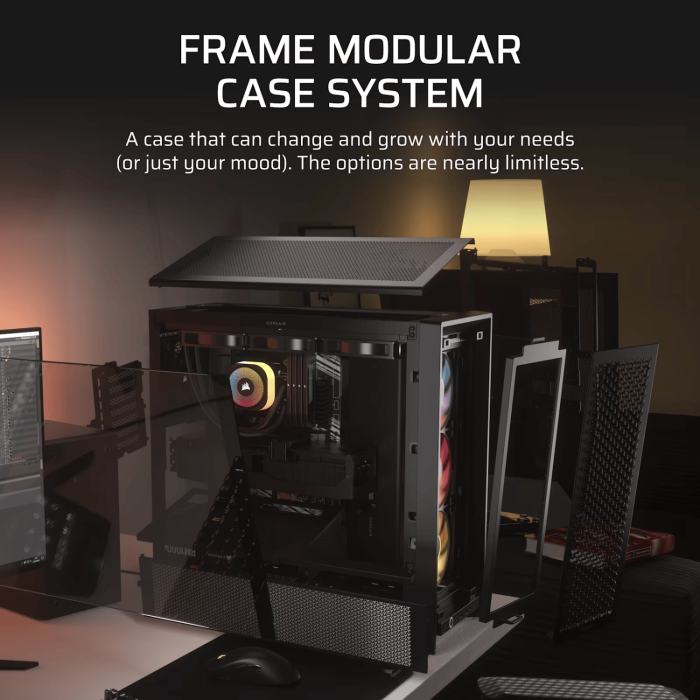 Corsair FRAME 4000D RS ARGB Modular Mid-Tower PC Case - Black - Image 13