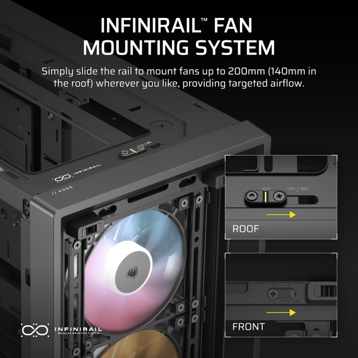 Corsair FRAME 4000D RS ARGB Modular Mid-Tower PC Case - Black - Image 14