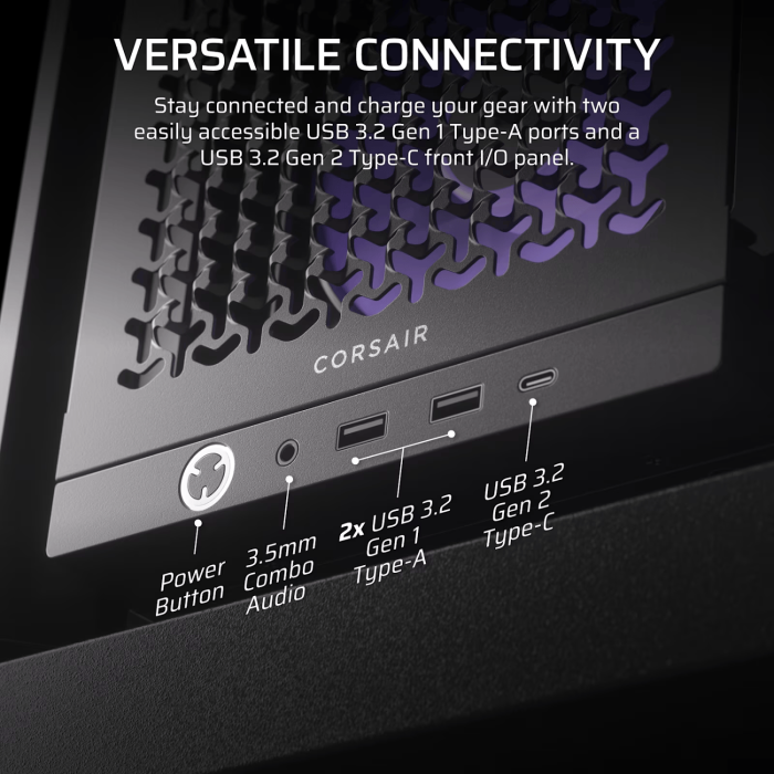 Corsair FRAME 4000D RS ARGB Modular Mid-Tower PC Case - Black - Image 15