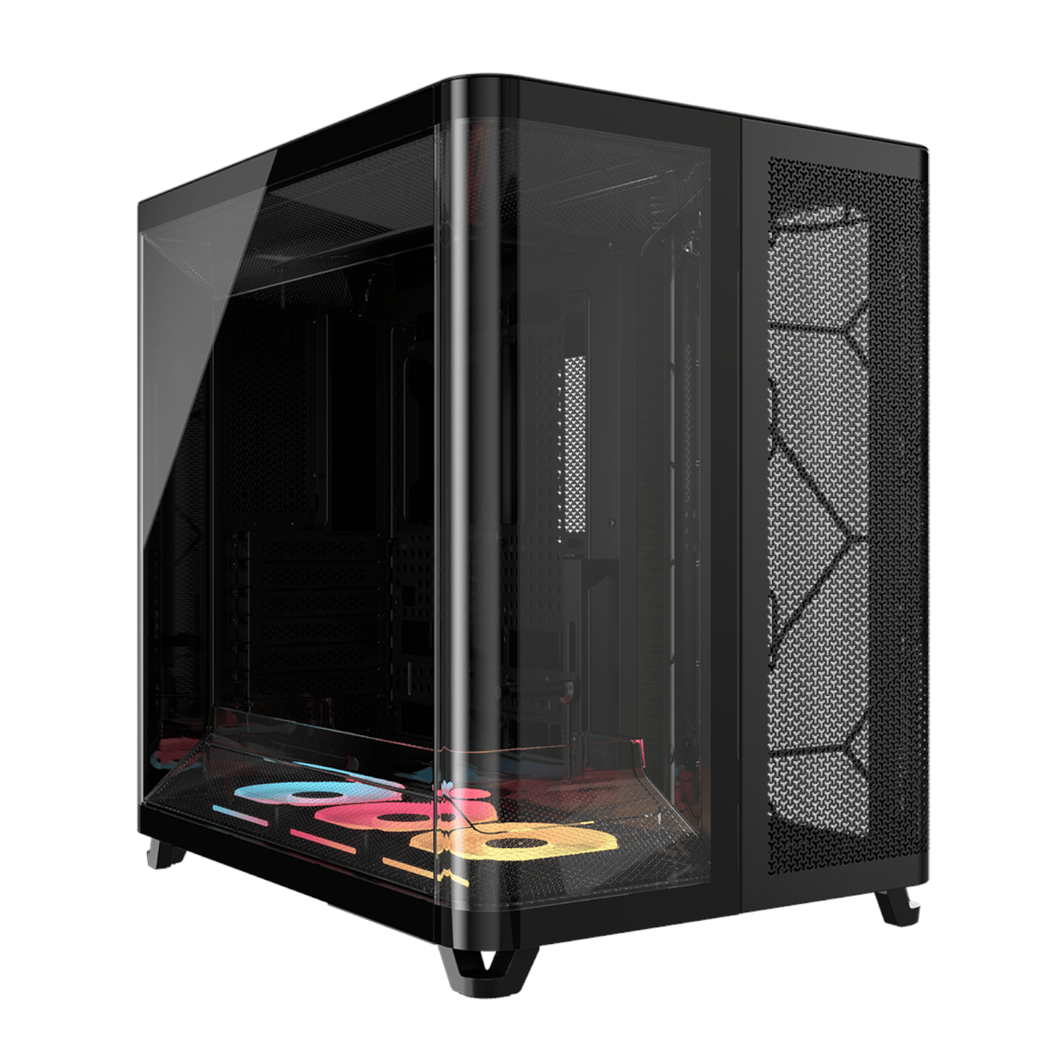 CC-9011320-WW_Corsair_AIR_5400_LX-R_RGB_iCUE_LINK_Trip_wr_01 Corsair AIR 5400 LX-R RGB iCUE LINK Triple Chamber Mid-Tower PC Case – Black