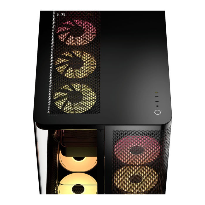 Corsair AIR 5400 LX-R RGB iCUE LINK Triple Chamber Mid-Tower PC Case - Black - Image 16