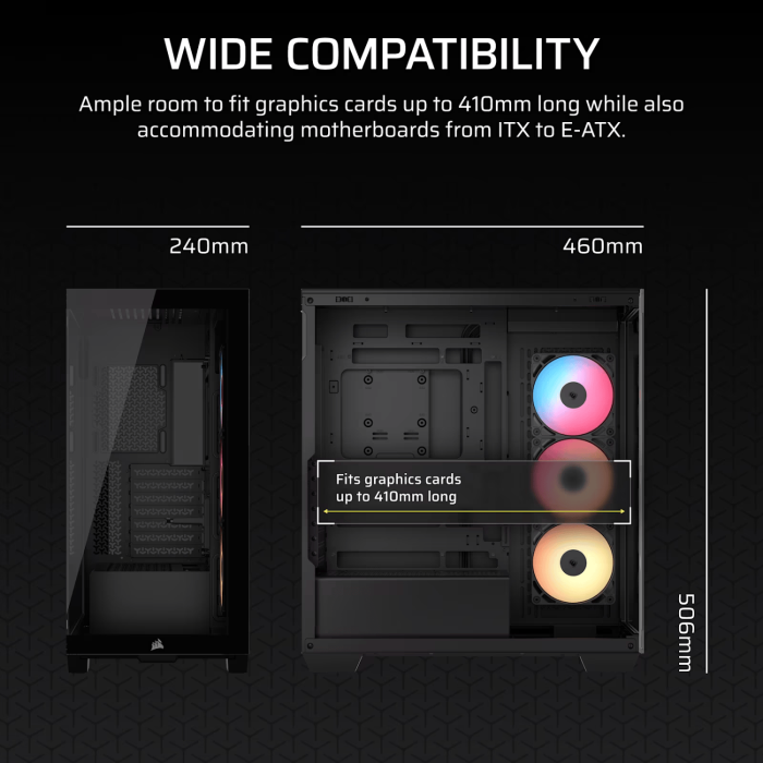 Corsair 3500X RS-R ARGB Mid-Tower PC Case - Black - Image 14