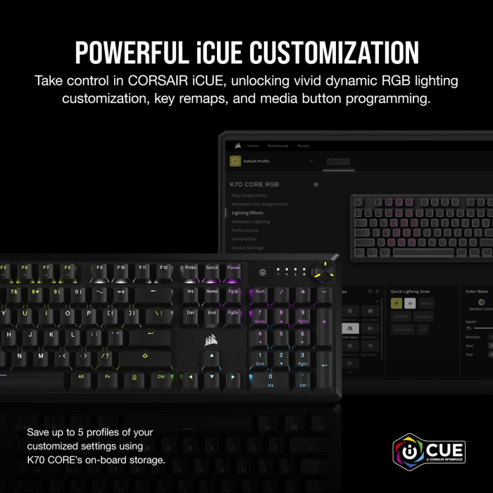 Corsair K70 CORE RGB Mechanical Gaming Keyboard - Black - Image 16