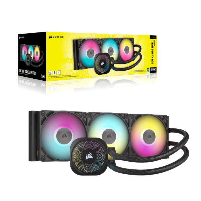 Corsair iCUE LINK TITAN 360 RX RGB AIO Liquid CPU Cooler - Black - Image 15