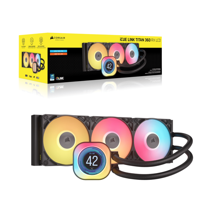 Corsair iCUE LINK TITAN 360 RX LCD Liquid CPU Cooler - Black - Image 16