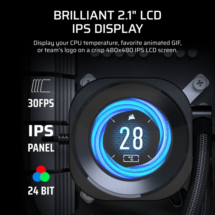 Corsair NAUTILUS 360 RS LCD Liquid CPU Cooler - Black - Image 12