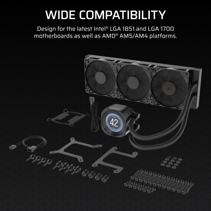 Corsair NAUTILUS 360 RS LCD Liquid CPU Cooler - Black - Image 14