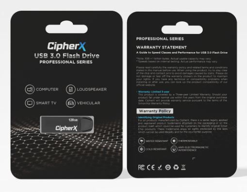 CX128GUFD CipherX U10 Pro Series | 128GB Storage | USB 3.0 | 150MB/s Read Speed - New - Image 1