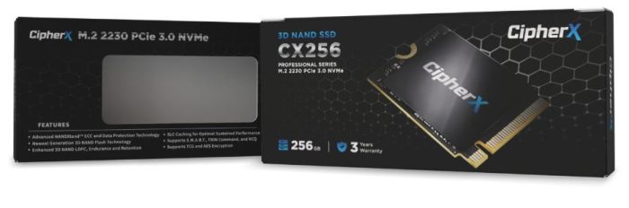 CipherX Pro S | 256GB NVMe SSD | PCIe 4.0 Gen4x4 | M.2 2230 | 5600MB/s Read - New - Image 1