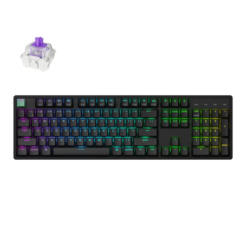 K10H J1 Keychron K10 HE 100 Hot Swap Gateron Dbl Rail Nebula Switch RGB Wireless Keyboard – Black wr 01a