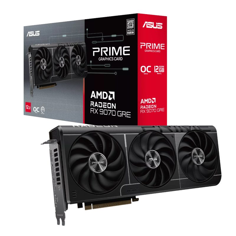PRIME RX9070GRE O12G ASUS Prime Radeon RX 9070 GRE EVO OC Edition 12GB GDDR6 Graphics Card wr 01a