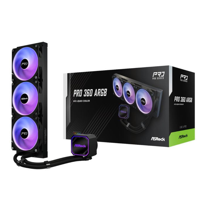 ASRock PRO 360 ARGB All-in-one Liquid CPU Cooler - Black - Image 1