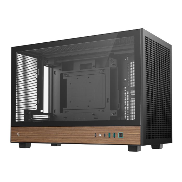 DeepCool CH260 Wood mATX Gaming Chassis - Black - Image 1