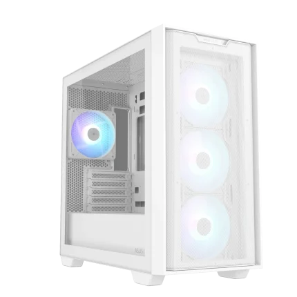 ASUS A21 Plus ARGB | Micro-ATX / Mini-ITX | White | 4x ARGB Fans | Top 360mm Radiator Support - New