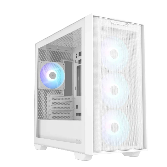 ASUS A21 Plus TG ARGB | Micro-ATX / Mini-ITX | Tempered Glass | 4x ARGB Fans | White - New - Image 9