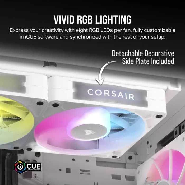 Corsair iCUE LINK RX120 RGB | 120mm Fan | White Triple Pack | PWM Control | RGB Lighting - New - Image 13