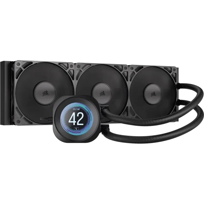 bbd3f4e016e5e2c7e25524e702eccc98ee4879b1 Corsair Nautilus 360 RS | 360mm AIO Liquid Cooler | 2.1" IPS LCD Screen | RS120 Fans | LGA1851/AM5 Compatible - New - Image 1