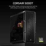 Corsair 5000T Mid-Tower | ATX/EATX/mATX/Mini-ITX | Tempered Glass Side Panel | USB & Audio Front I/O - New