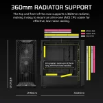 3200D RS Mid-Tower PC Case; 3x RS120 fans incl - Smoke. - Image 10
