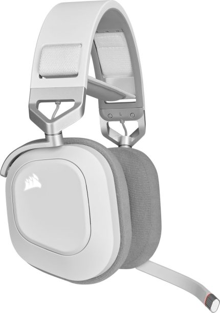 Corsair HS80 RGB Wireless | Premium White | Spatial Audio | 50mm Drivers | Omni-Directional Mic - New
