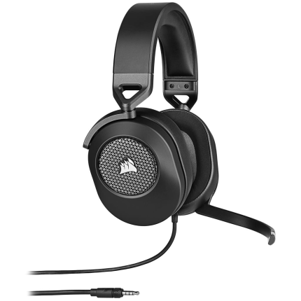Corsair HS65 Premium Carbon Headset | 50mm Audio Drivers | Omnidirectional Mic | Console Ready - New