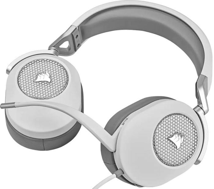 Corsair HS65 Premium White Headset | 50mm Audio Drivers | Omnidirectional Mic | Console Ready - New - Image 1