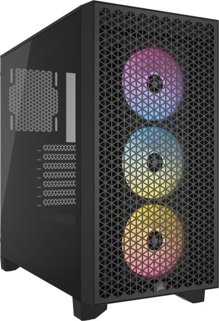 Corsair 3000D RGB Airflow | Mid-Tower PC Case | 3x 120mm Fans Included | Up to 360mm Radiator Support - New
