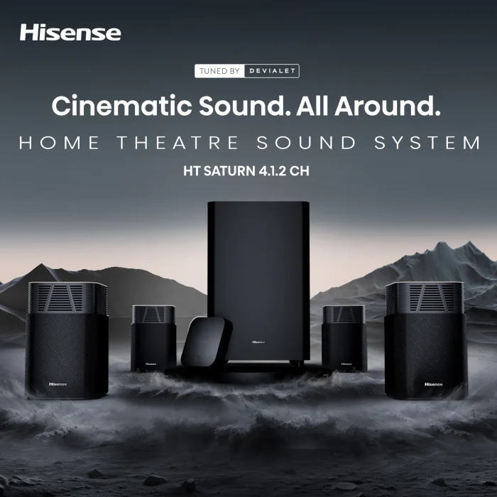 dad85346402ee8ef9349f5d460b1e87d65720d7b Hisense HT Saturn | 4.1.2 Channel | 720W RMS | Dolby Atmos & DTS:X | Wireless - New - Image 1