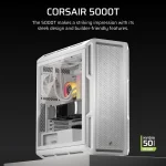 Corsair 5000T Mid-Tower | ATX/EATX/mATX/Mini-ITX | Tempered Glass | White - New