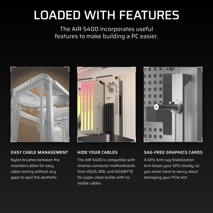 Corsair AIR 5400 RS-R ARGB | Mid-Tower ATX | Triple Chamber | 3x ARGB Fans | Tempered Glass - New - Image 11