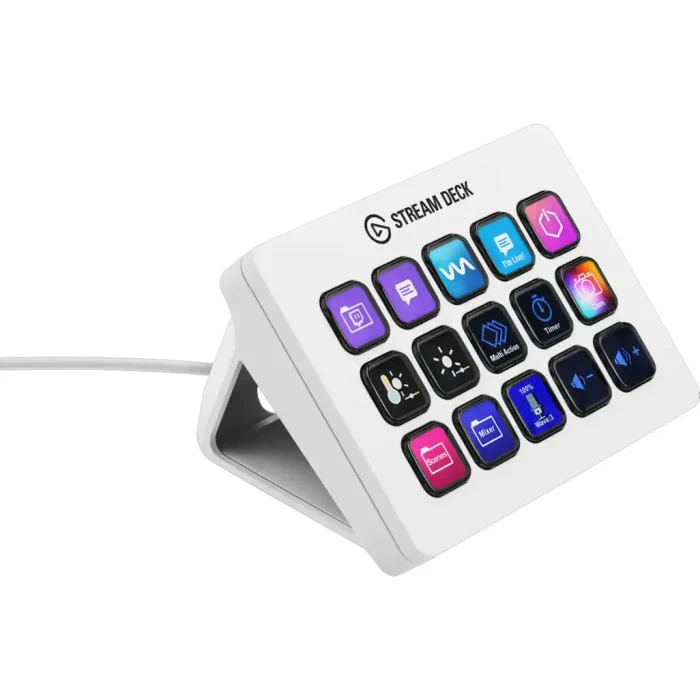 elgato-streamdeck-mk2-white-10gba9911._z1g2 Elgato Stream Deck MK.2 | 15 Customizable LCD Keys | Tactile Control Interface | USB-C Connected - New - Image 1