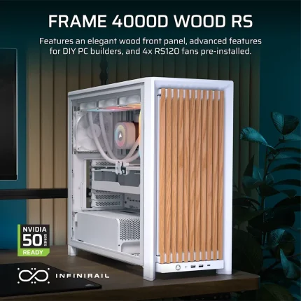 Corsair 4000D RS Wood | Mid-Tower ATX Case | 4x RS Fans Included | High Airflow Design - New