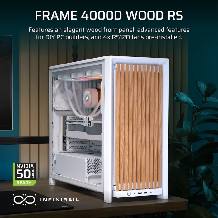 Corsair 4000D RS Wood | Mid-Tower ATX Case | 4x RS Fans Included | High Airflow Design - New - Image 1