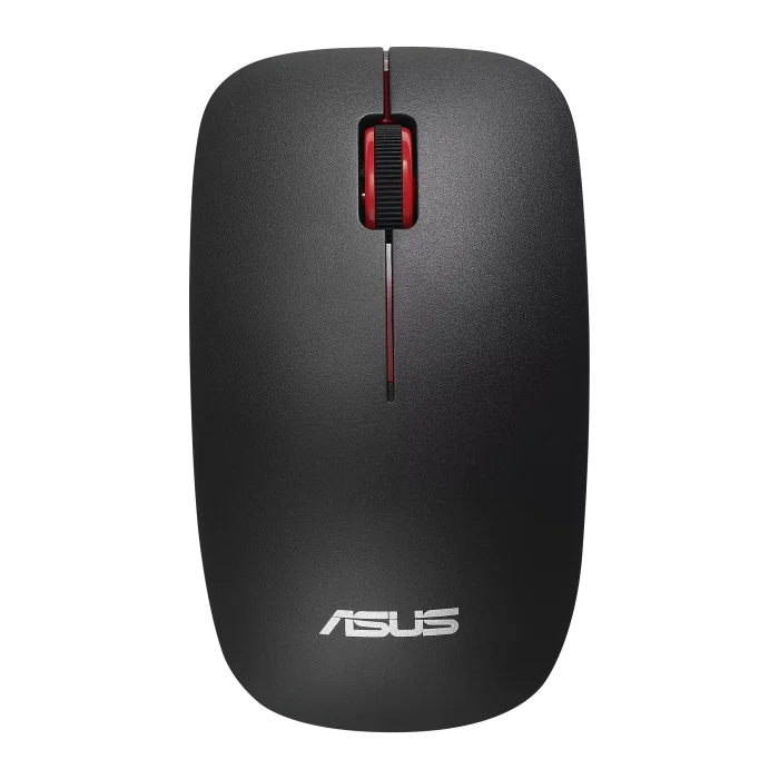 ASUS WT300 Wireless Mouse | 2.4GHz RF Wireless | 1600 DPI | Ambidextrous Design | Matt Black & Red - New - Image 1