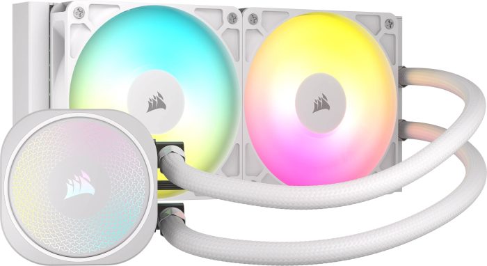 nautilus-240-rs-argb-white-0 Corsair NAUTILUS 240 ARGB | 240mm Radiator | Liquid CPU Cooler | Intel LGA 1851/1700 & AMD AM5/AM4 - New - Image 1