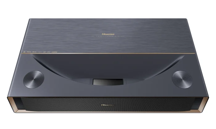 pt1-20250106-front-high-angle-b_mtxj Hisense PT1 | Ultra Short Throw | 4K 2500 Lumens | Triple Colour Laser | 80"-150" Screen - New - Image 1