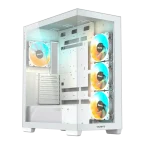 Gigabyte C500 White | ATX Mid-Tower | 360mm Radiator Support | 4x 120mm ARGB Fans | Panoramic Tempered Glass - New