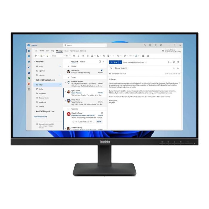 14570c41-1b41-4748-aafa-891cffb3ecaa-1 Lenovo ThinkVision S24-4E | 24-inch FHD | IPS Display | HDMI & VGA | Tilt Adjustable - New - Image 1