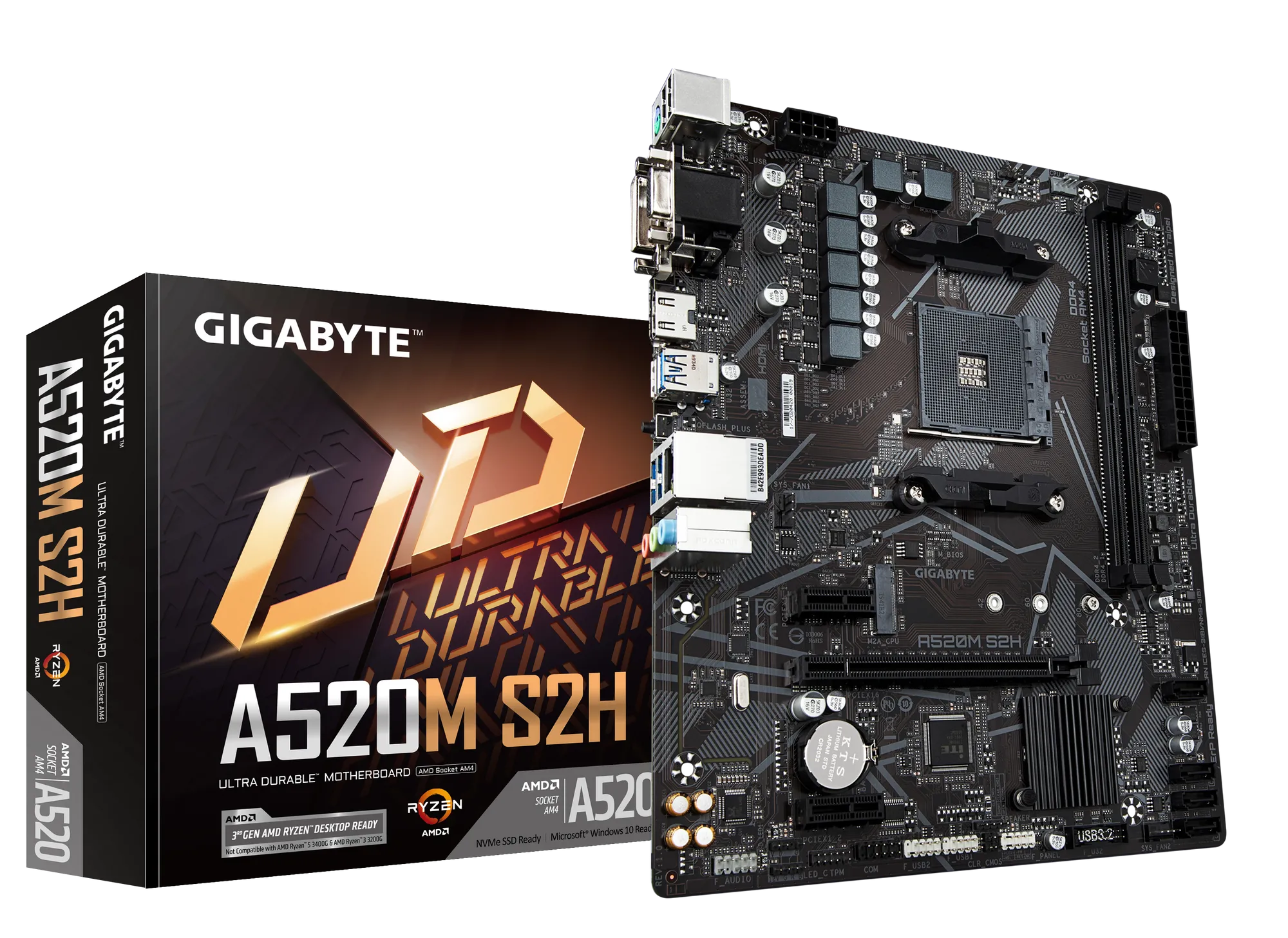 1af466606289ede698566ef4d19fc1fa GIGABYTE A520M-S2H | AMD Socket AM4 | Micro ATX | DDR4 64GB Max | PCIe 3.0 M.2 - New - Image 1