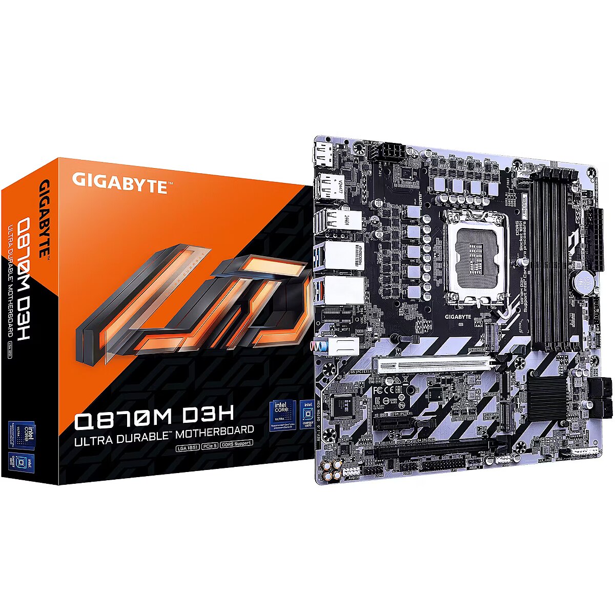 2252 Gigabyte Q870M-D3H | Intel Q870 Chipset | Core Ultra 7 & 9 | DDR5 | Micro ATX - New - Image 1