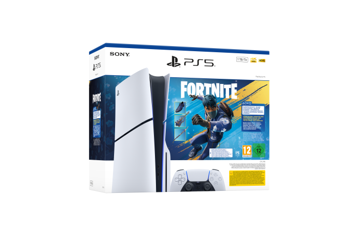 Sony PlayStation 5 Slim | PS5 Disc Edition | 1TB SSD | 1x DualSense Wireless Controller | White | Fortnite – New - Image 2